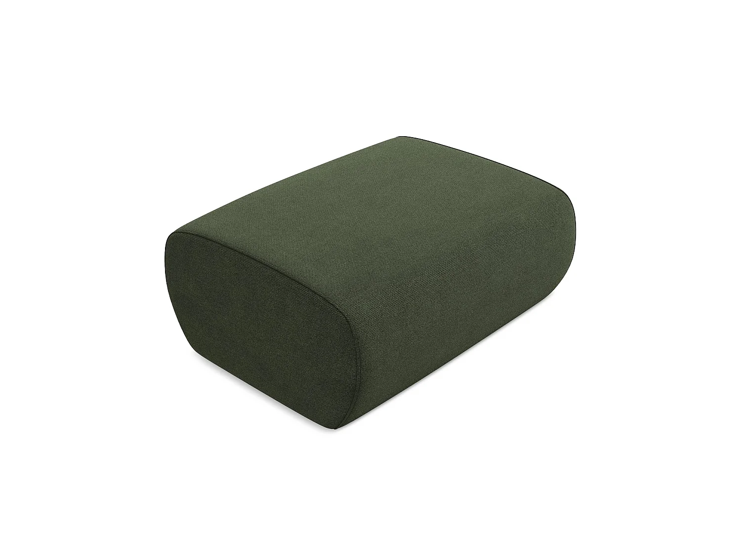 Pouf en tissu texturé - olive - PALERMO