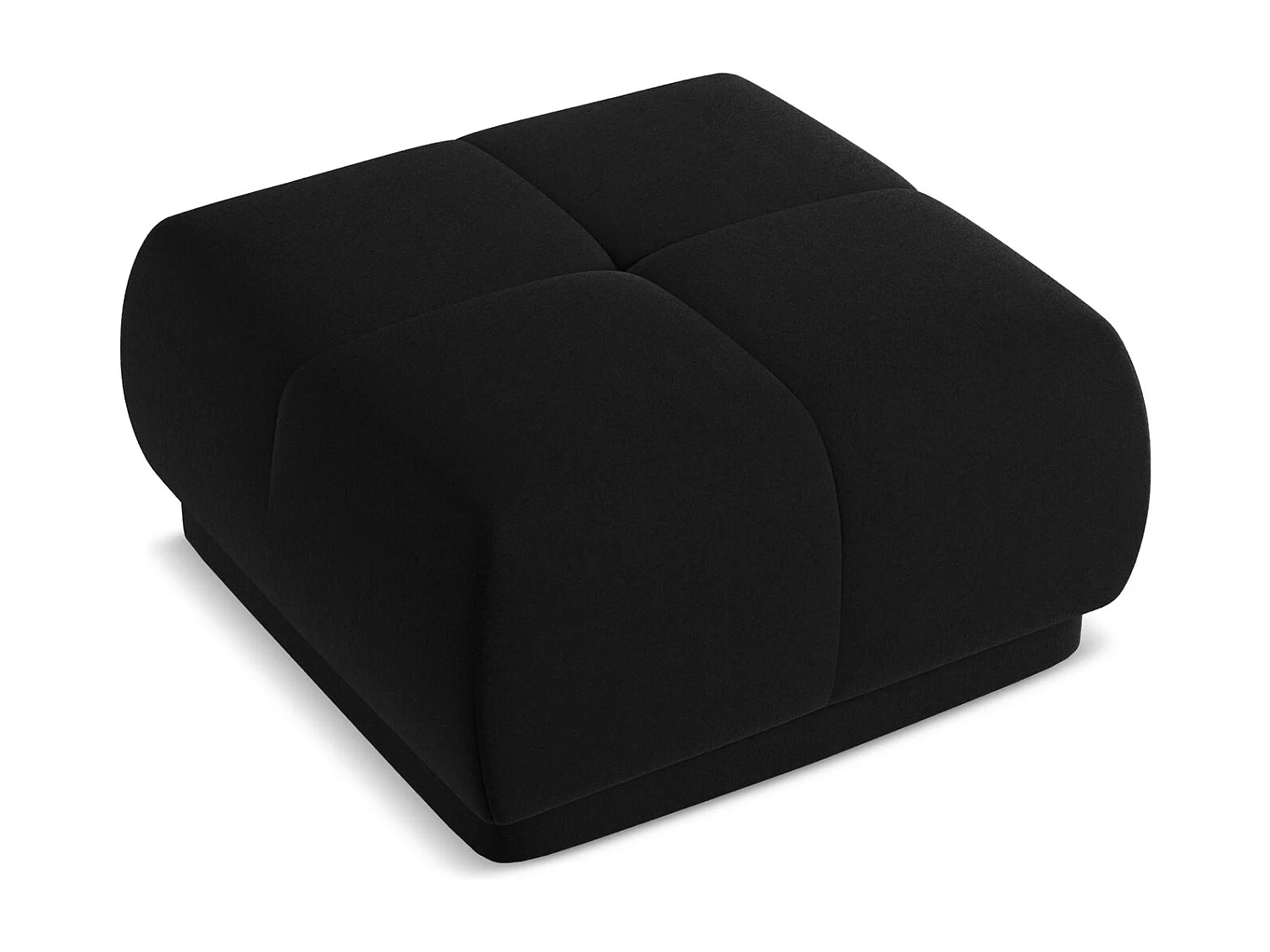 Pouf - Hocker - Samt - Schwarz - HOKU