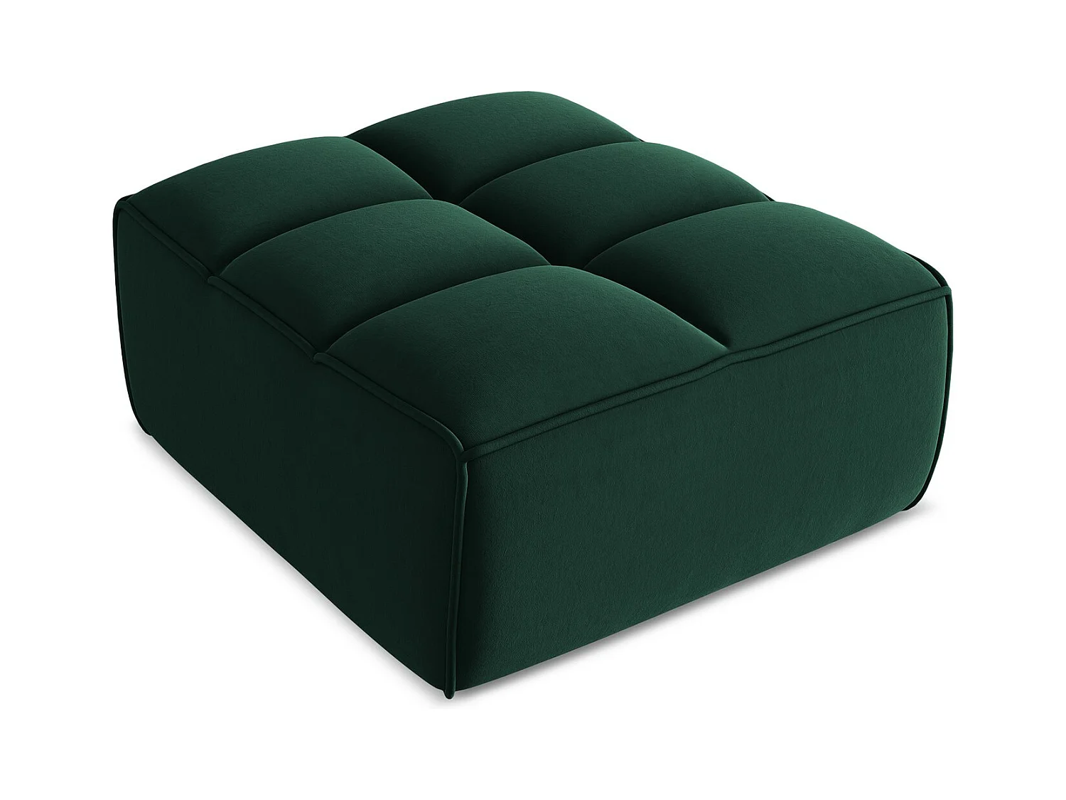 Poef van flessengroen velours - KALAI