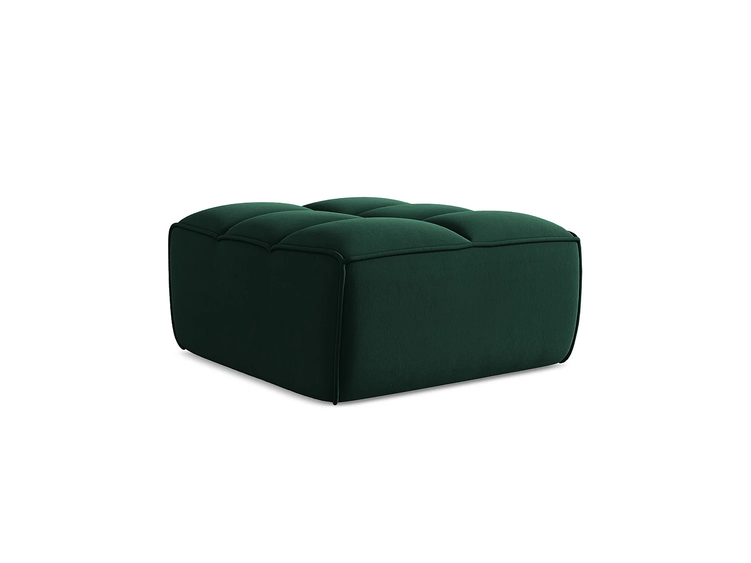Pouf en velours - bouteille verte - BELLUNO
