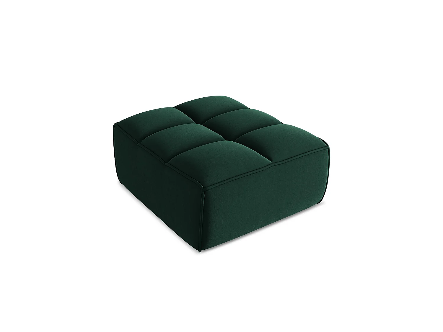 Pouf en velours - bouteille verte - BELLUNO