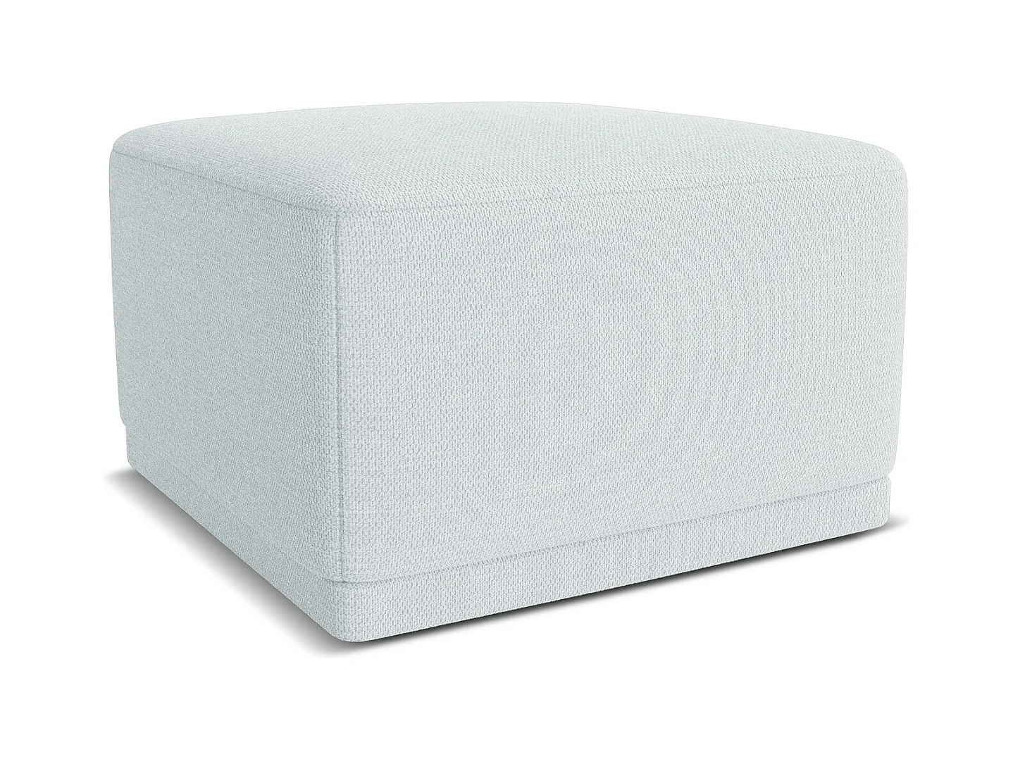 Poef van lichtblauw chenille stof - KAILA