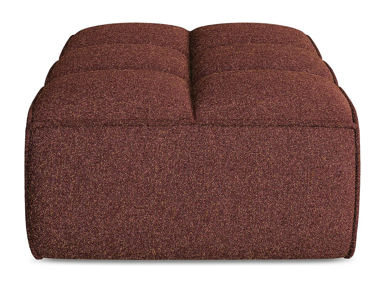 Pouf en tissu texturé - bourgogne - KALAI