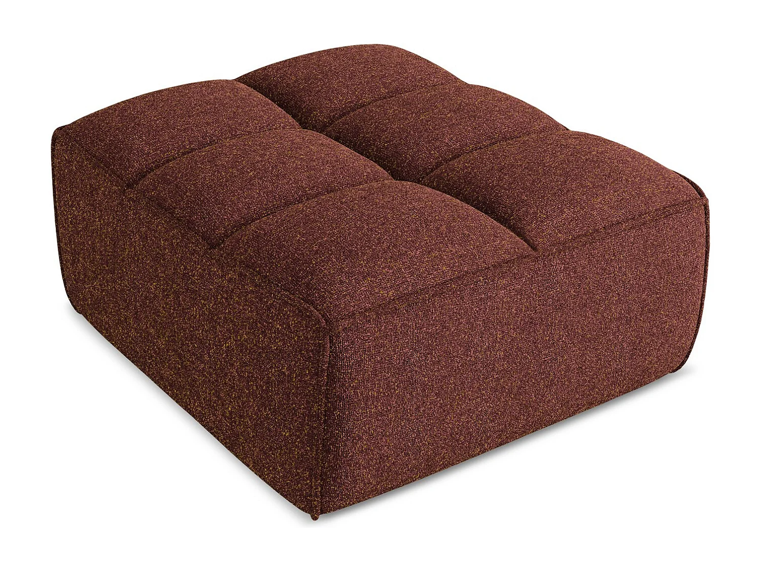 Pouf en tissu texturé - bourgogne - KALAI