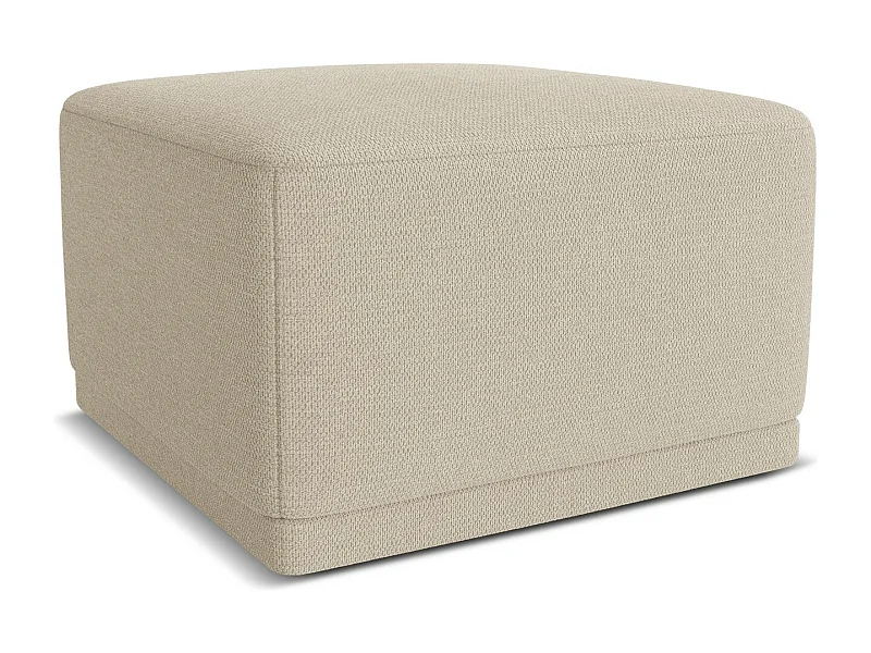 Poef van donkerbeige chenille stof - KAILA