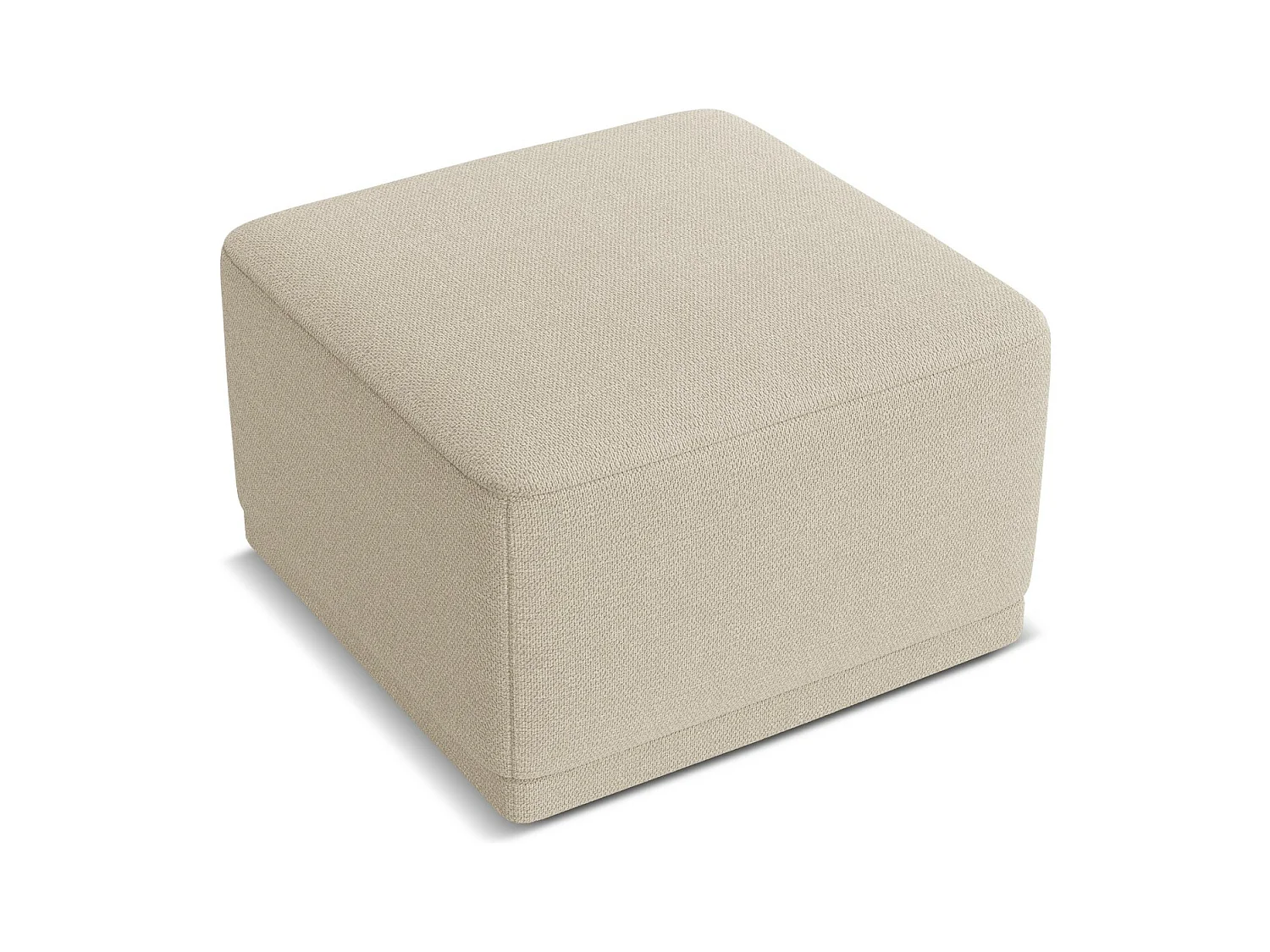 Pouf en tissu chenille - beige foncé - KAILA