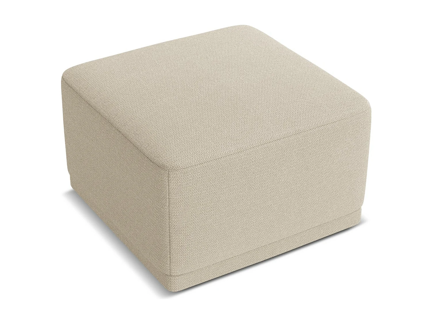 Pouf en tissu chenille - beige foncé - KAILA