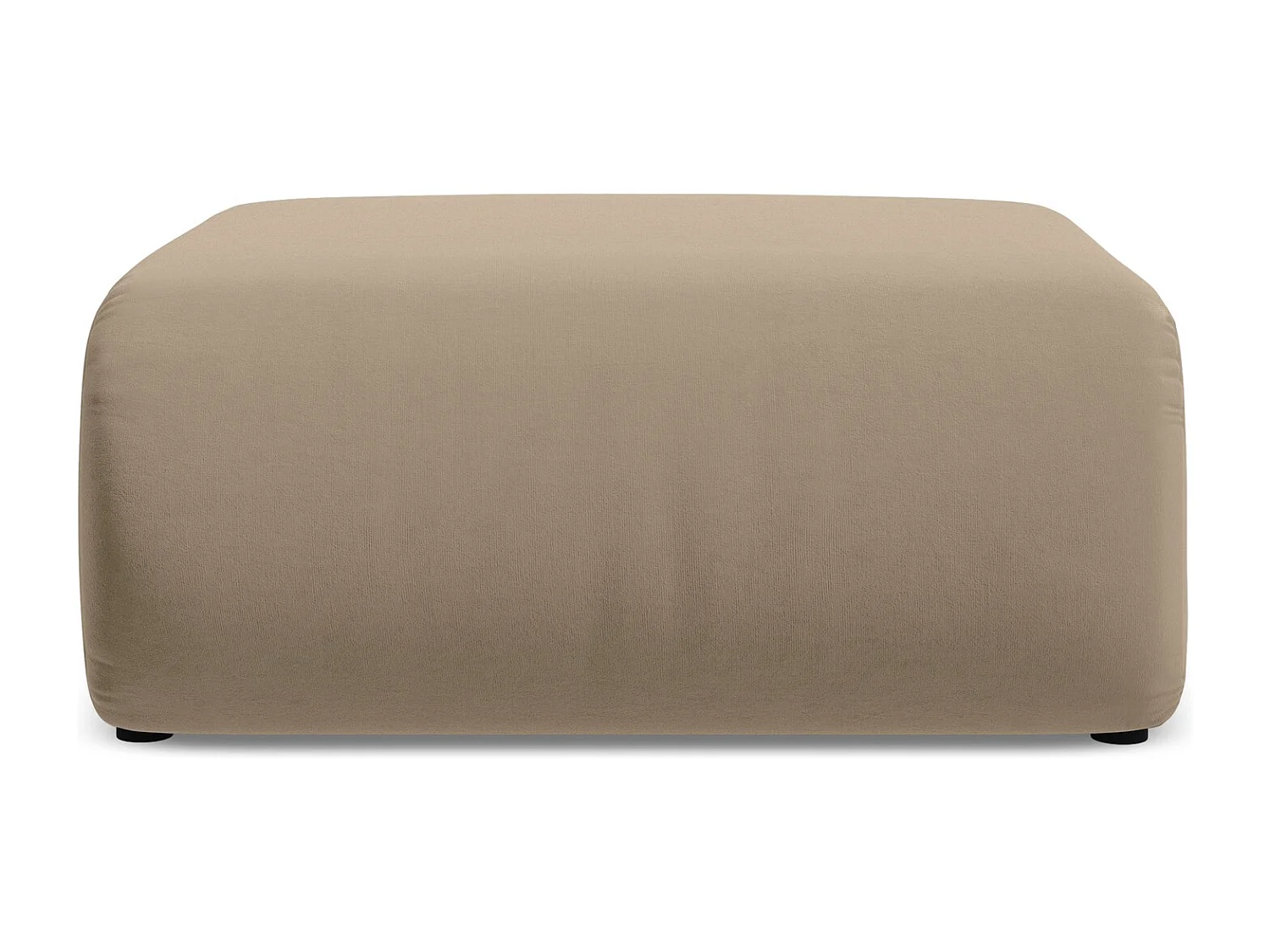 Poef van lichtbeige velours - EKAHI