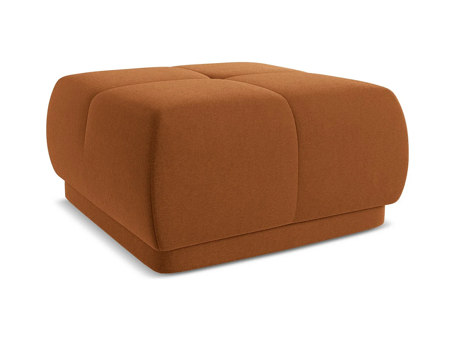 Pouf en velours - terre cuite - HOKU