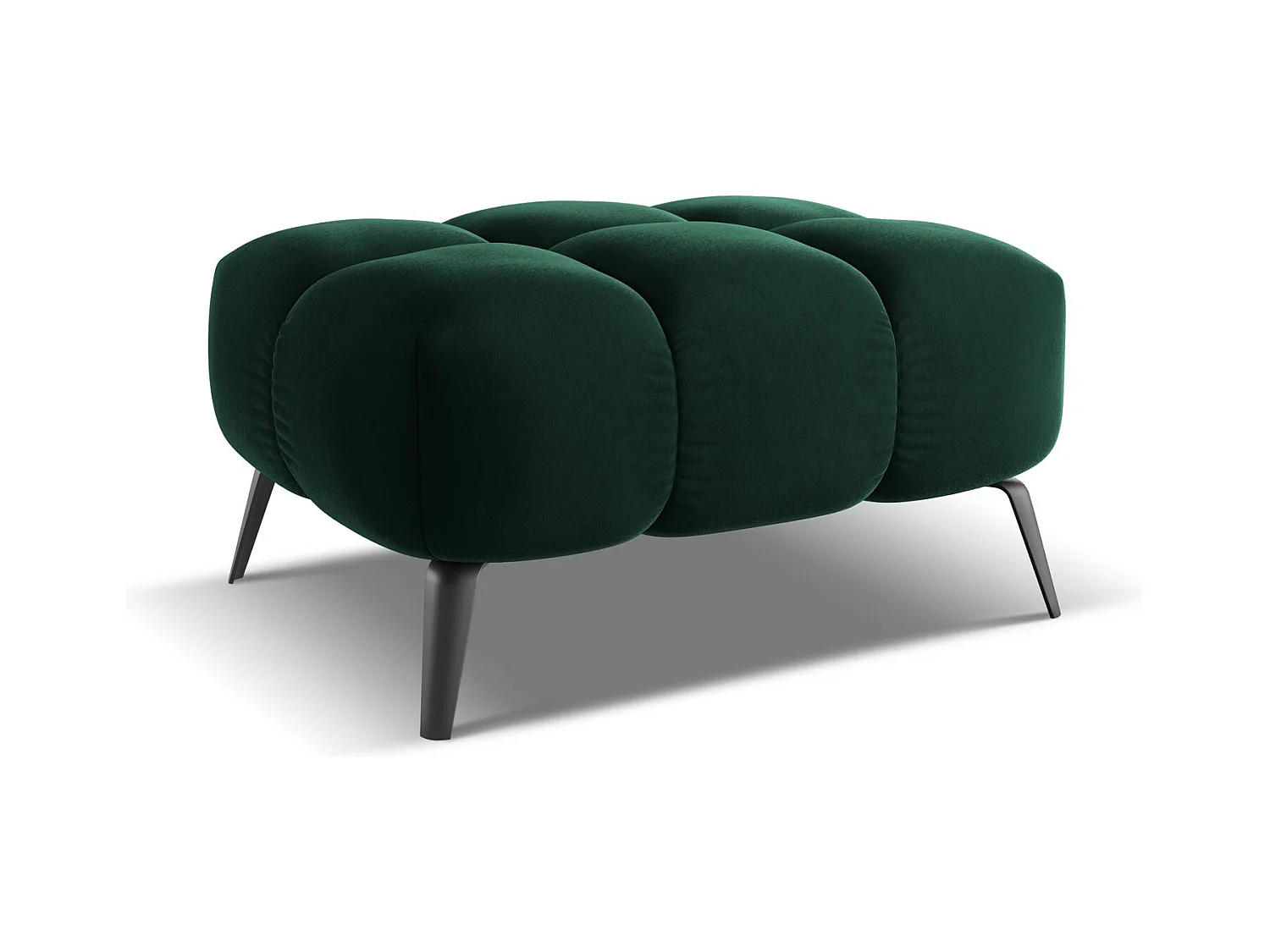 Pouf en velours - bouteille verte - NALU
