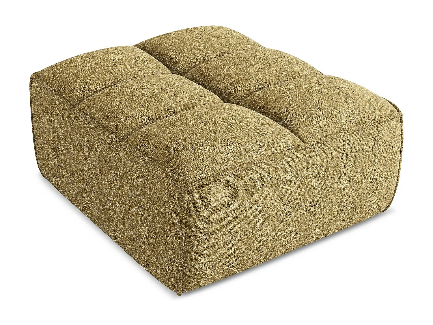 Pouf en tissu texturé - moutarde - KALAI