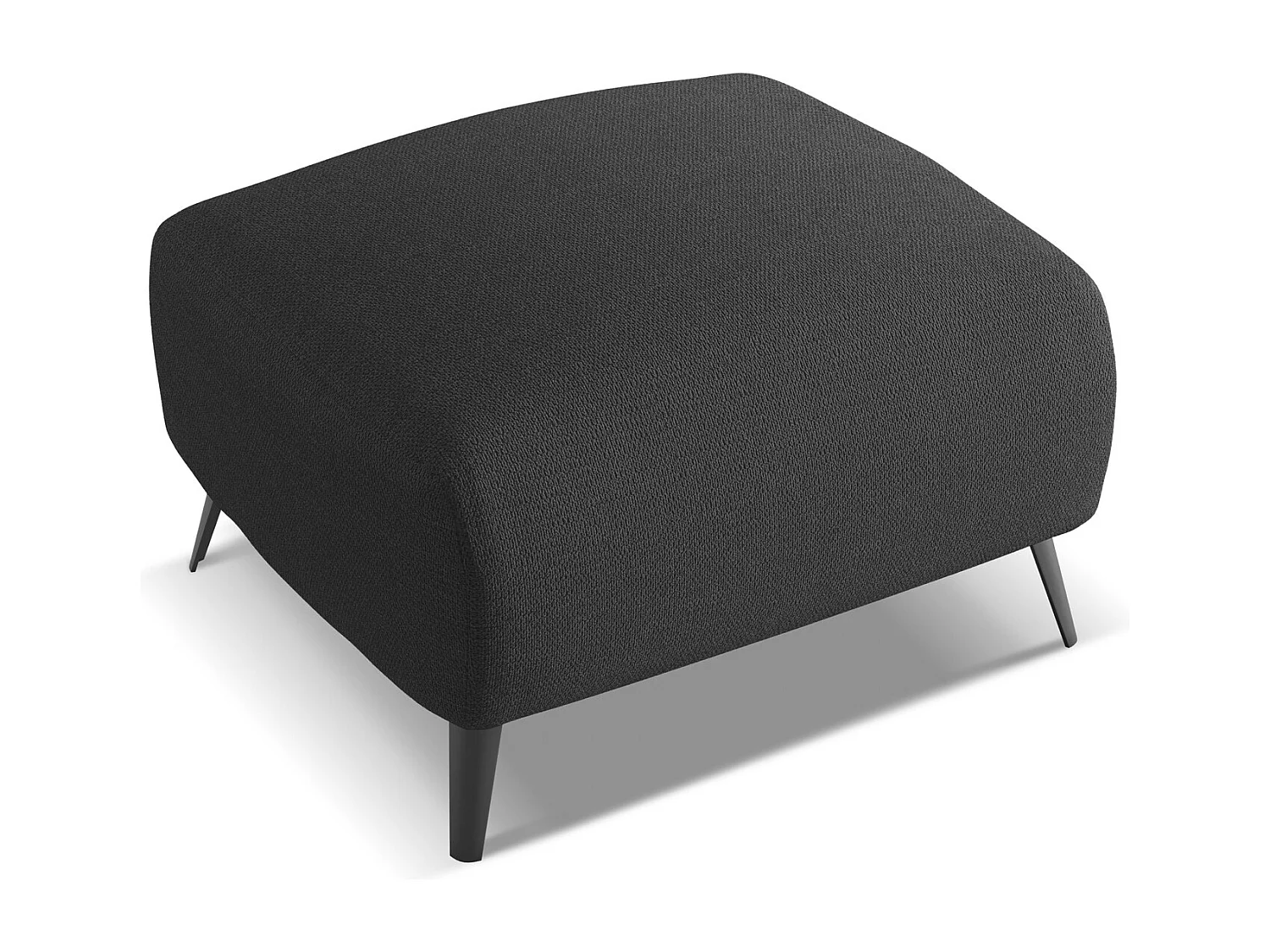Pouf en tissu chenille - anthracite - MALIE