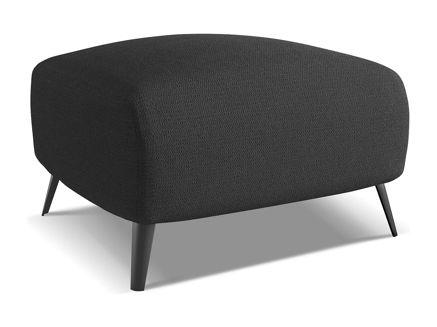 Pouf en tissu chenille - anthracite - MALIE