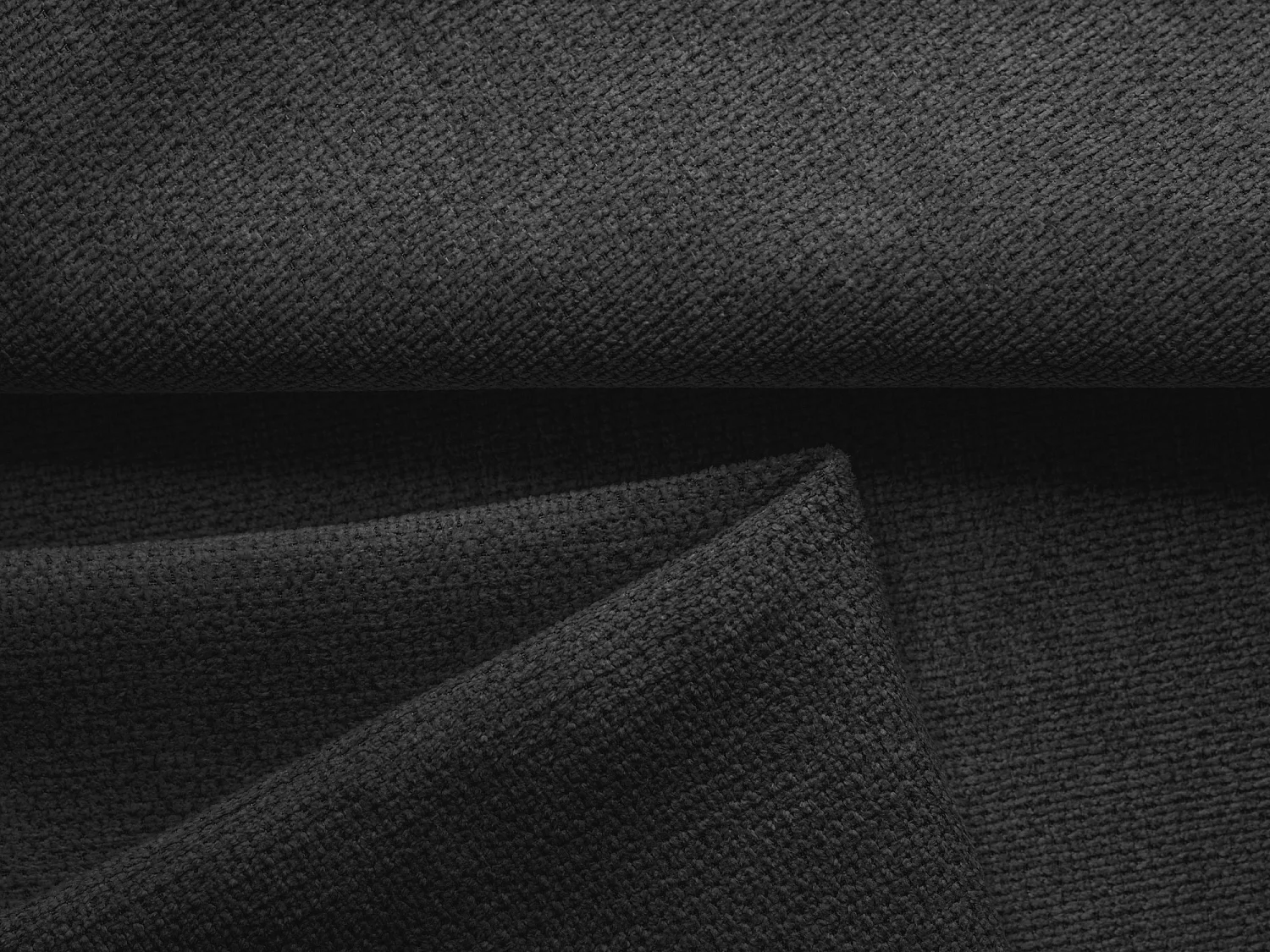 Pouf en tissu chenille - anthracite - MALIE