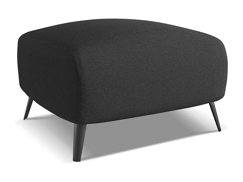 Pouf en tissu chenille - anthracite - MALIE