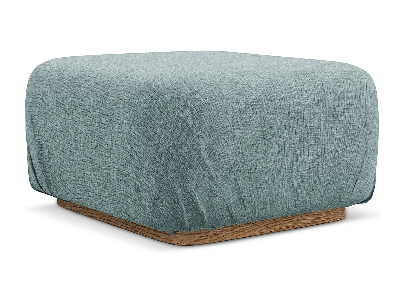 Pouf en tissu chenille - jeans - AILANI