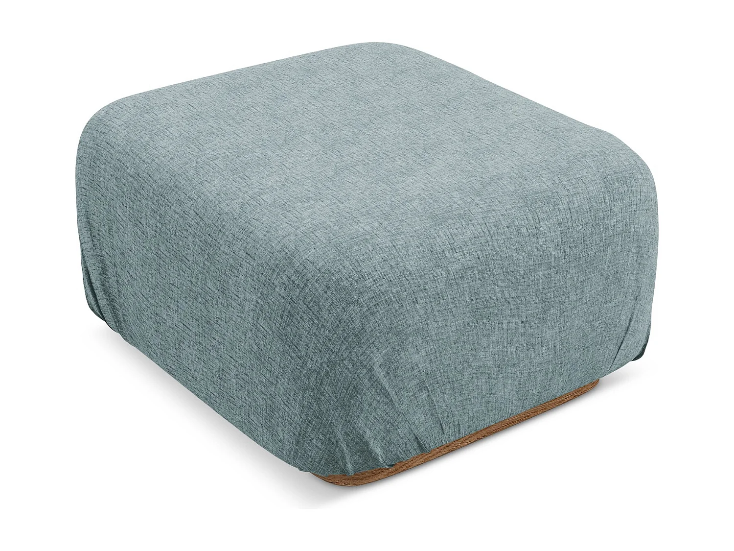 Pouf en tissu chenille - jeans - AILANI