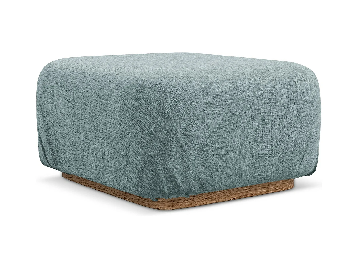 Pouf en tissu chenille - jeans - AILANI