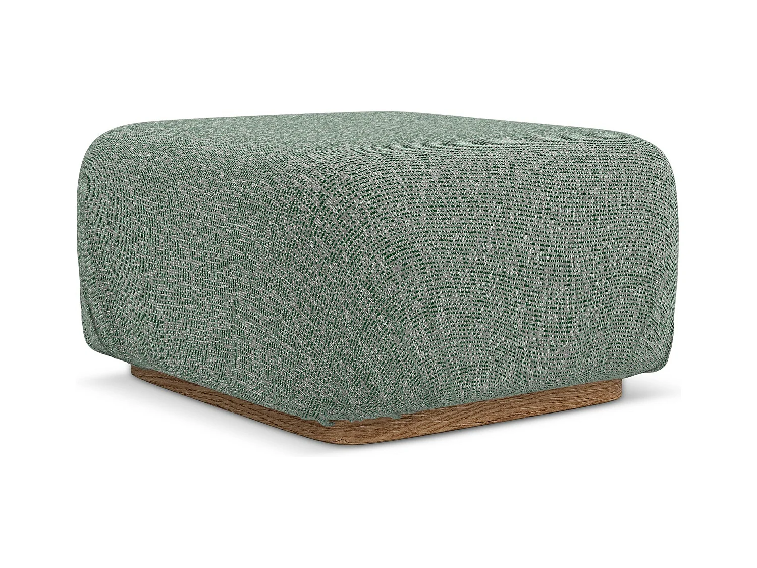 Pouf en tissu texturé - vert clair - AILANI