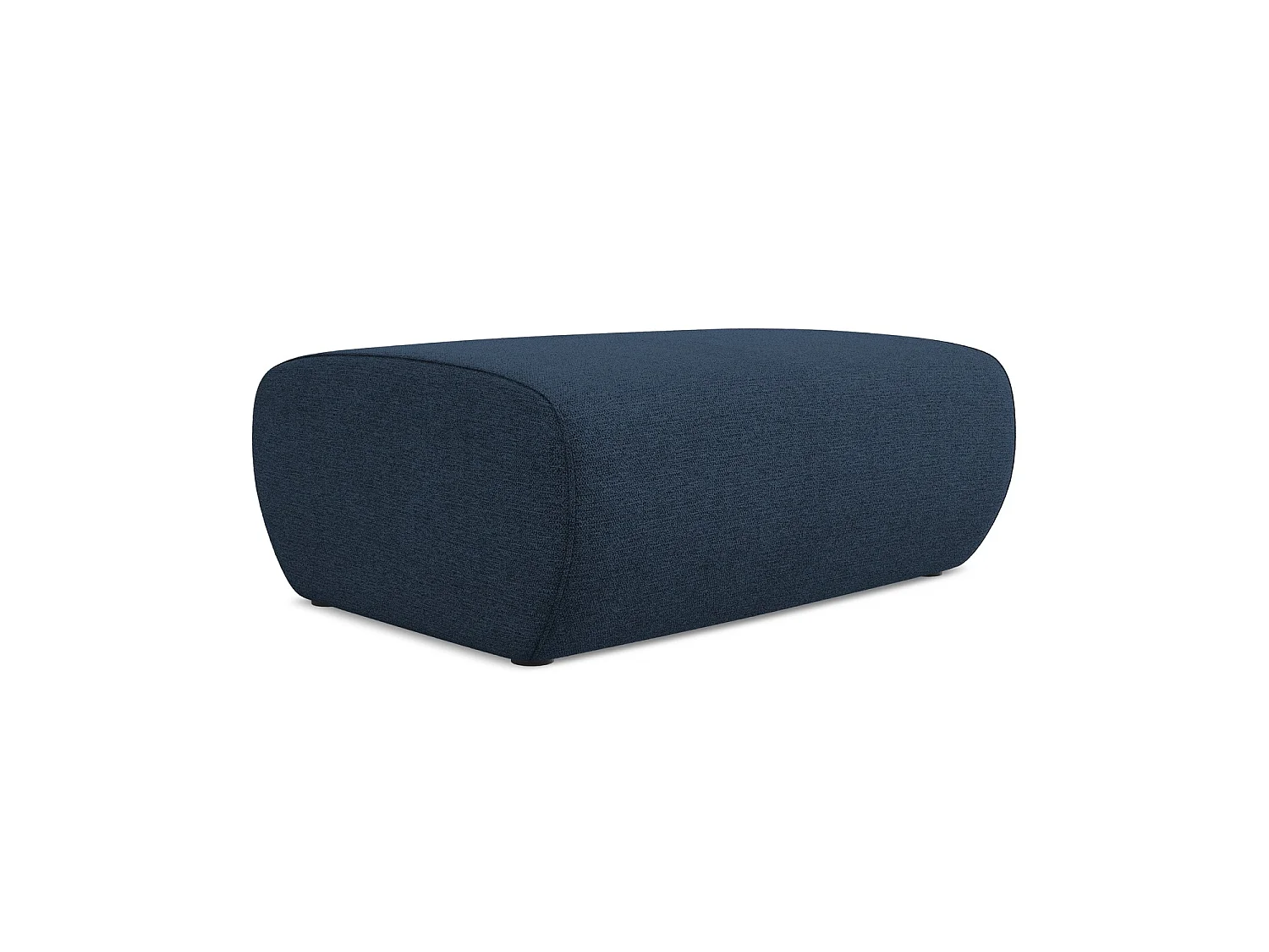 Poef van koningsblauw chenille stof - PALERMO