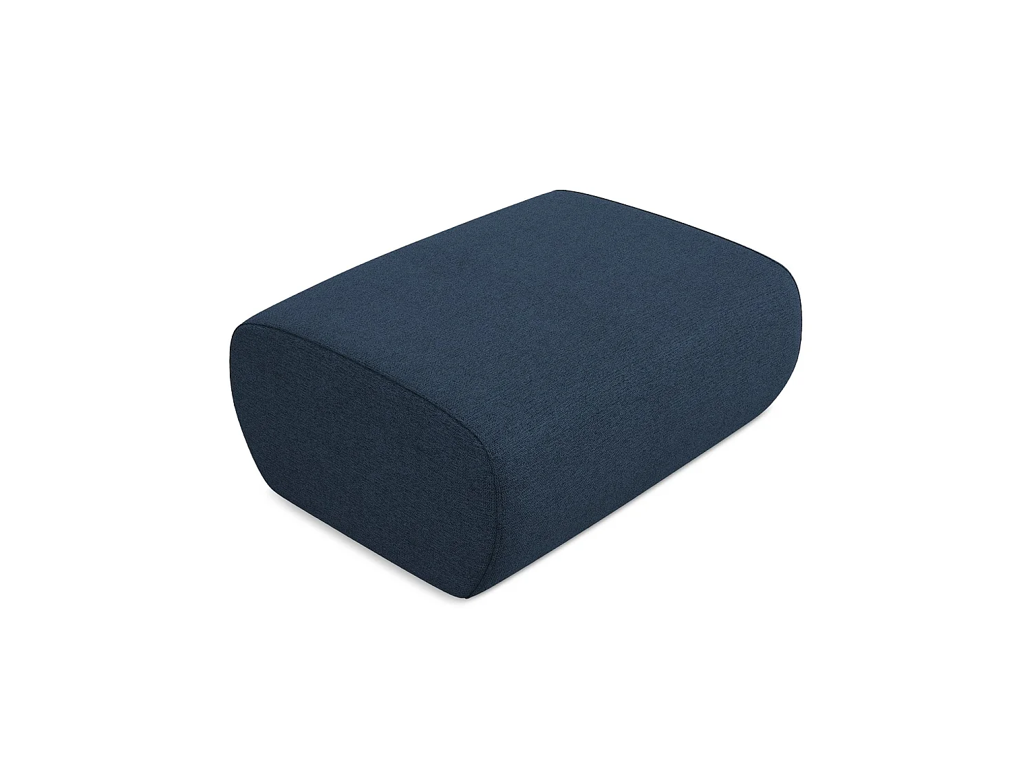 Poef van koningsblauw chenille stof - PALERMO