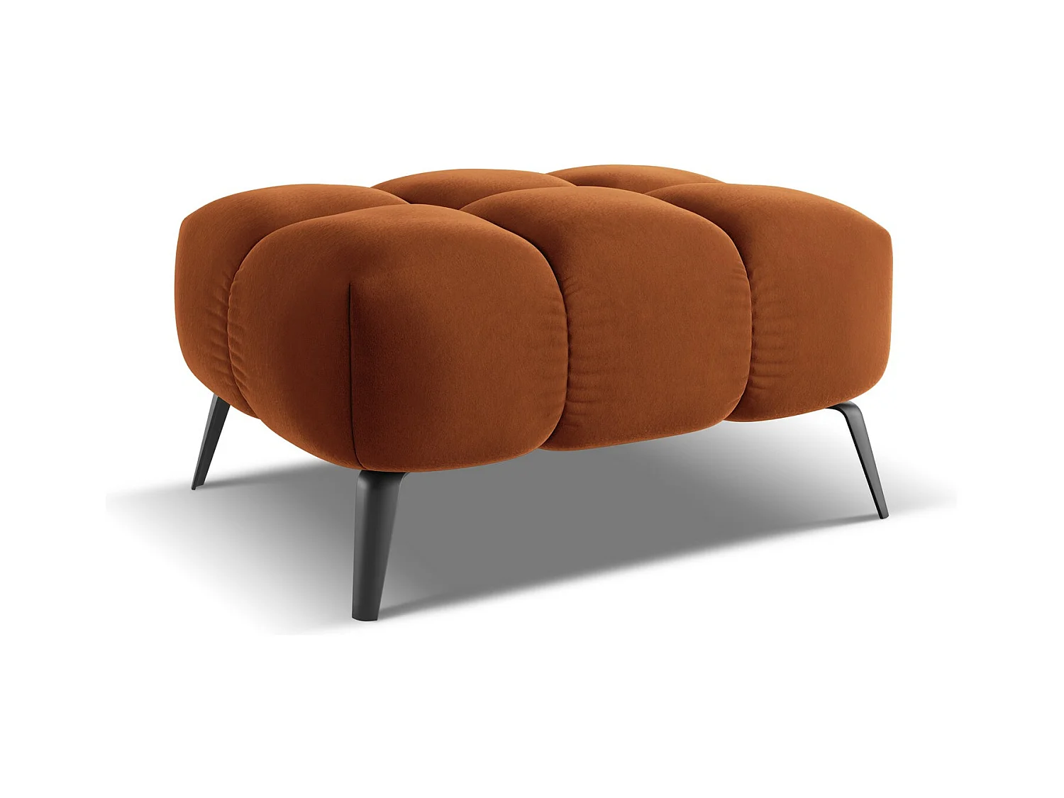 Pouf en velours - terre cuite - NALU