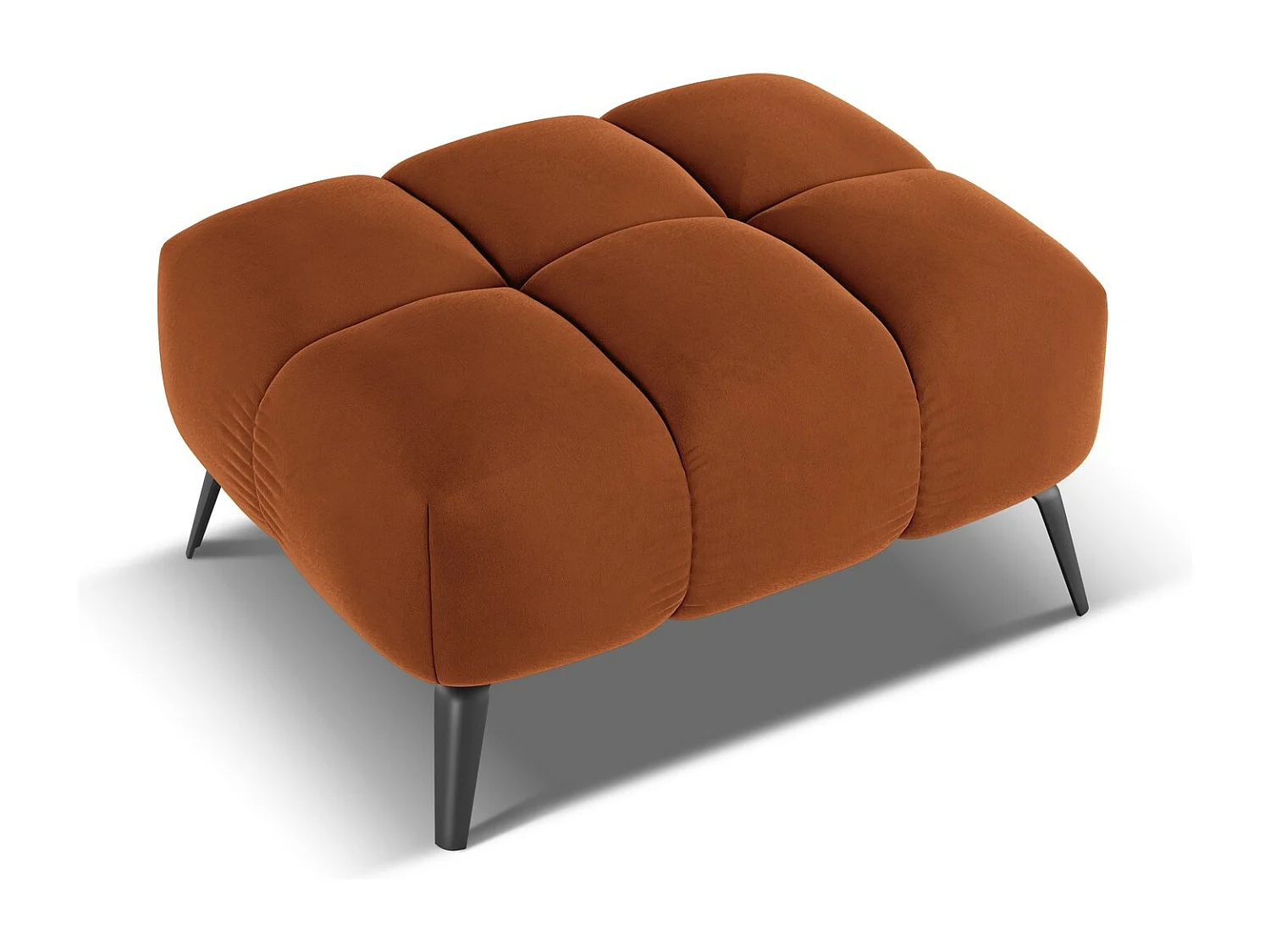 Pouf en velours - terre cuite - NALU