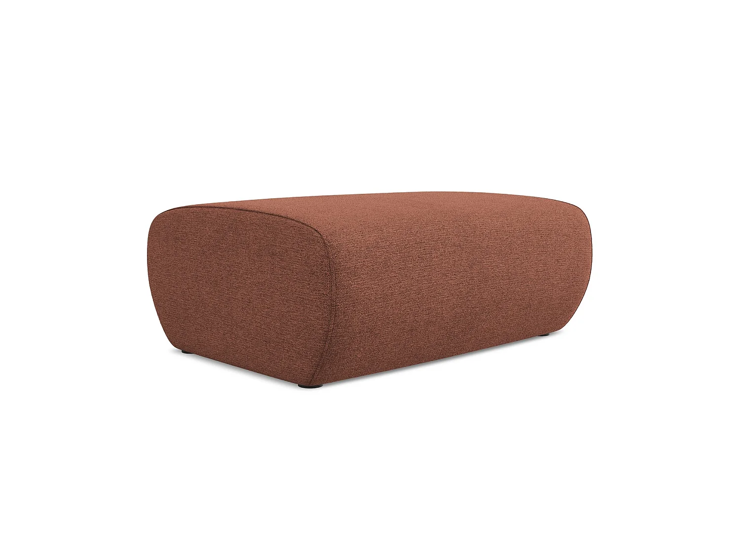 Poef van gedempt roze chenille stof - PALERMO