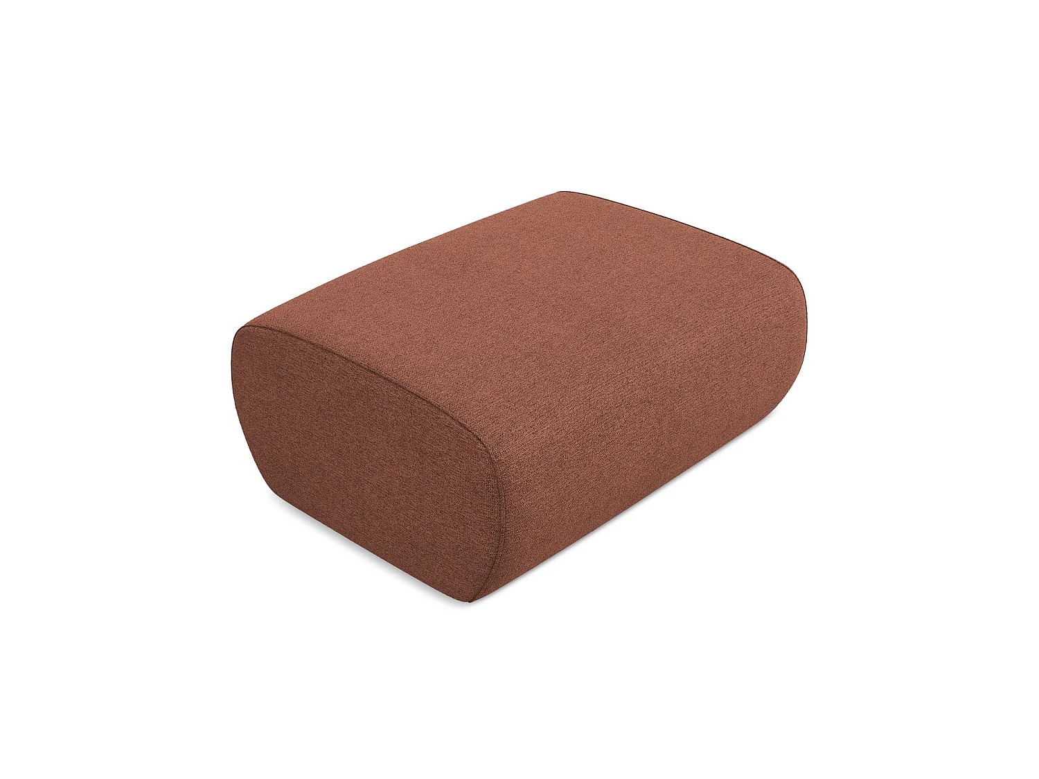 Poef van gedempt roze chenille stof - PALERMO