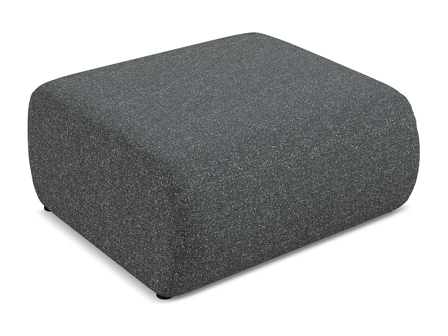 Pouf en tissu texturé - graphite - EKAHI