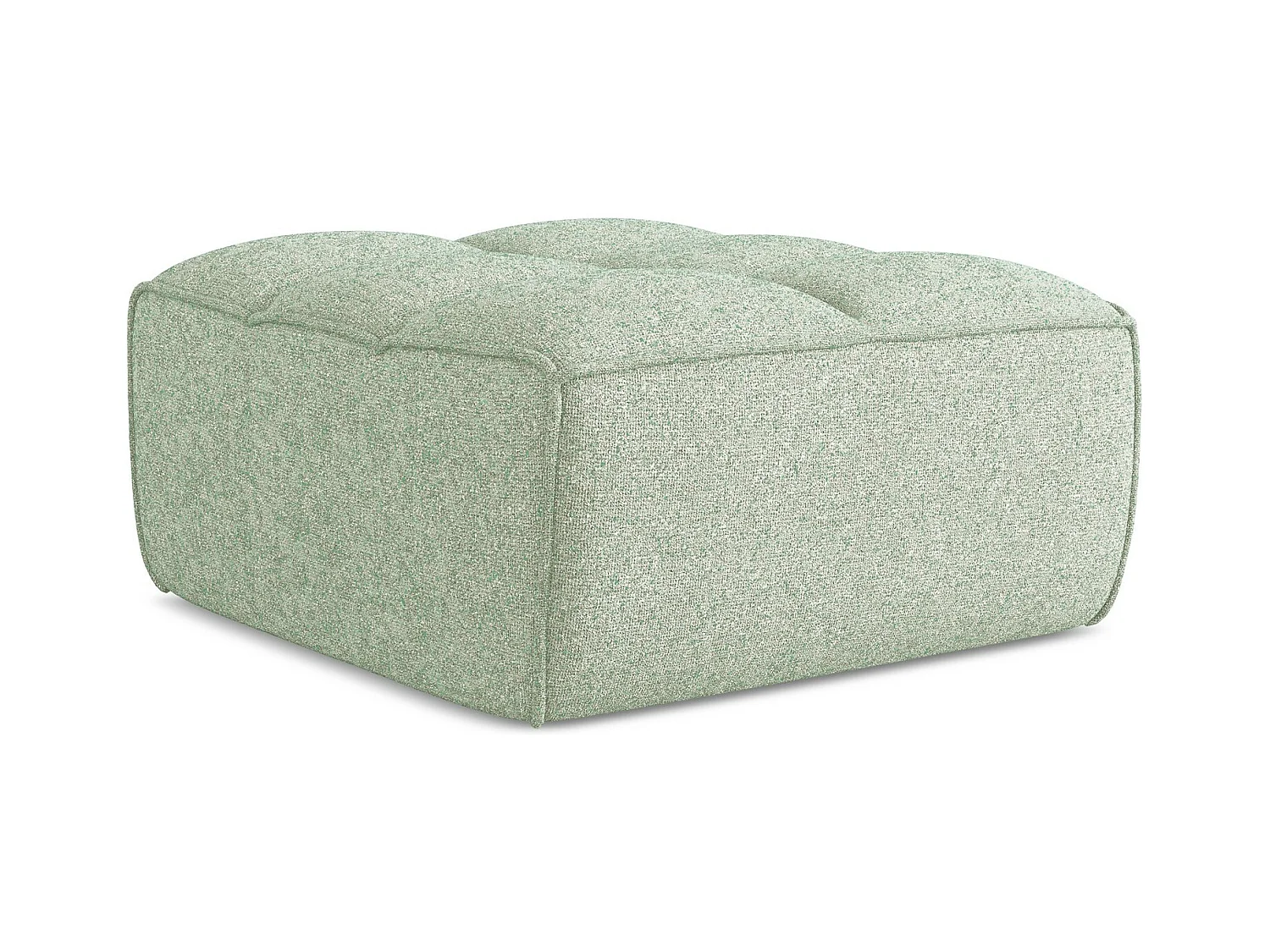 Pouf en tissu texturé - vert clair - KALAI