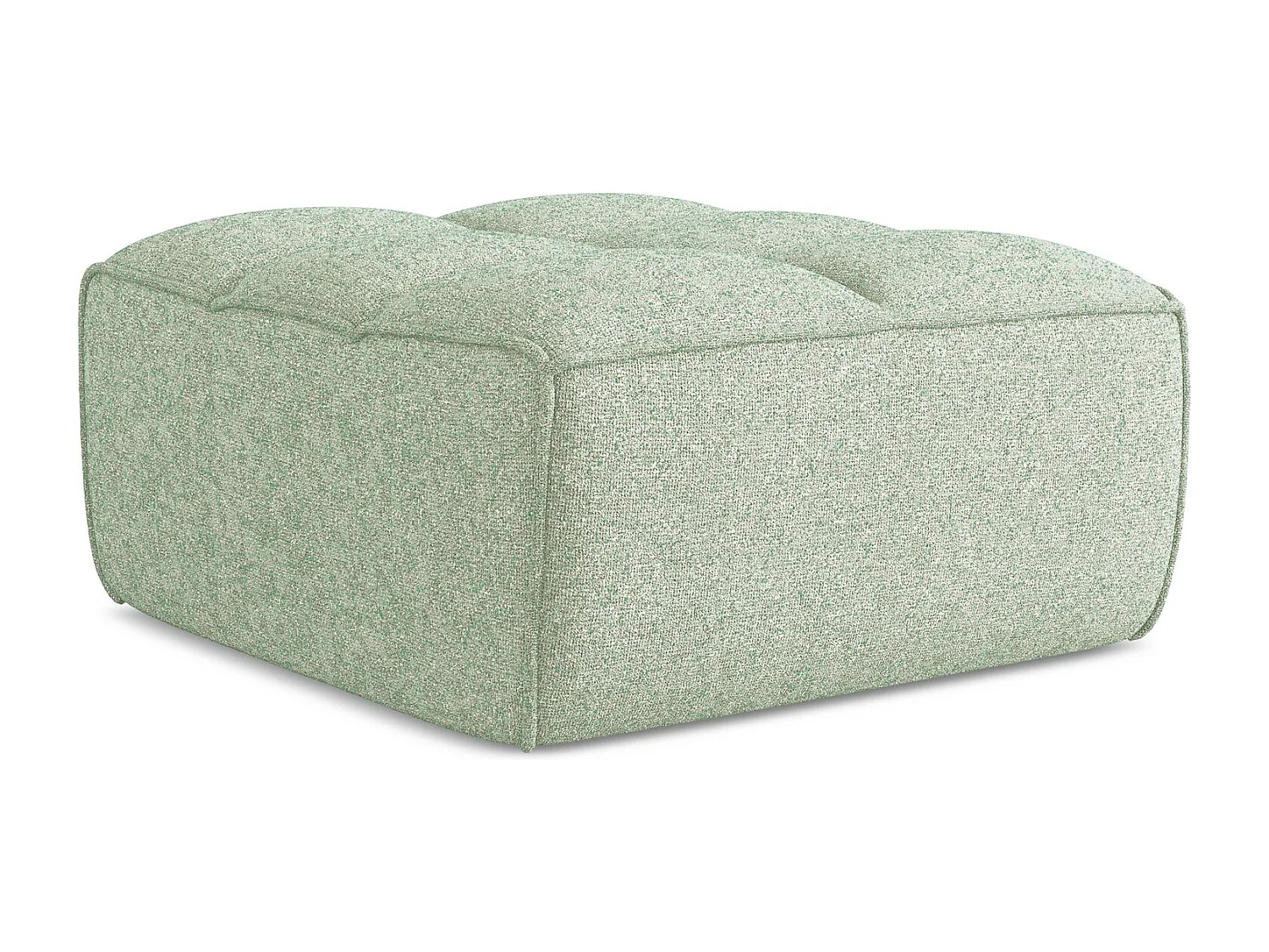 Puff em tecido texturizado verde claro - KALAI