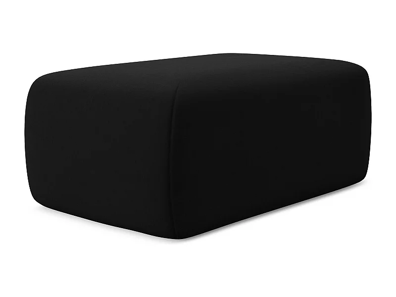 Pouf - Hocker - Samt - Schwarz - KAPUA