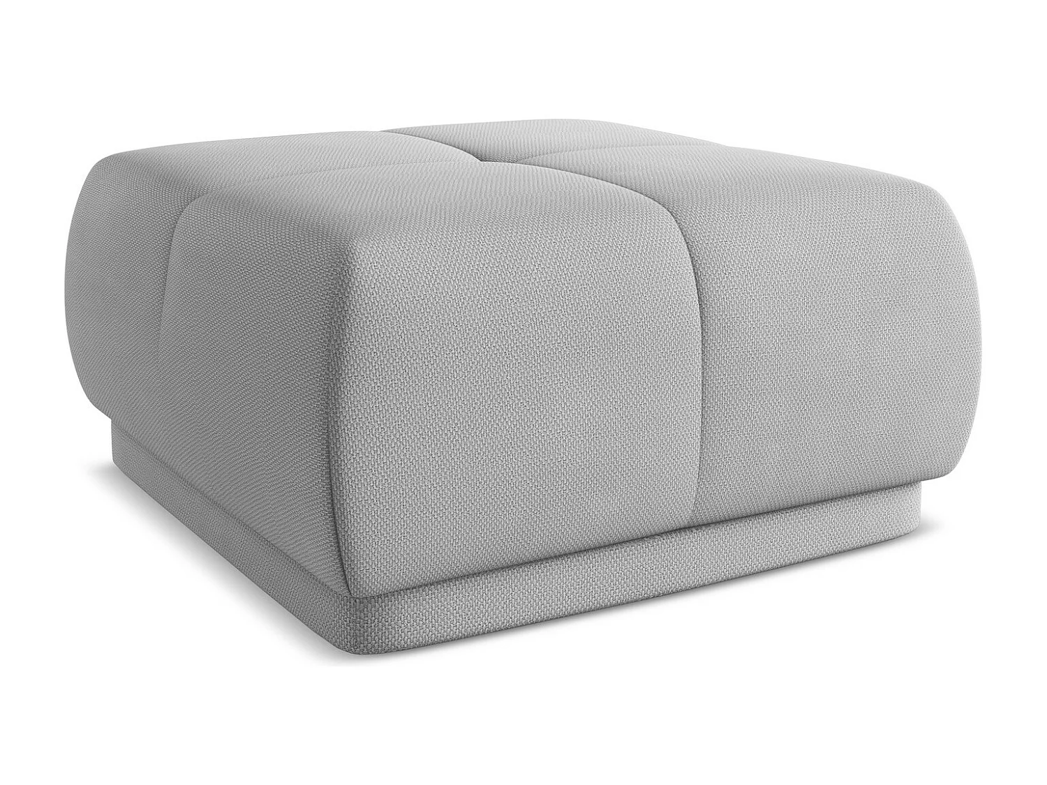 Pouf en tissu chenille - gris clair - HOKU