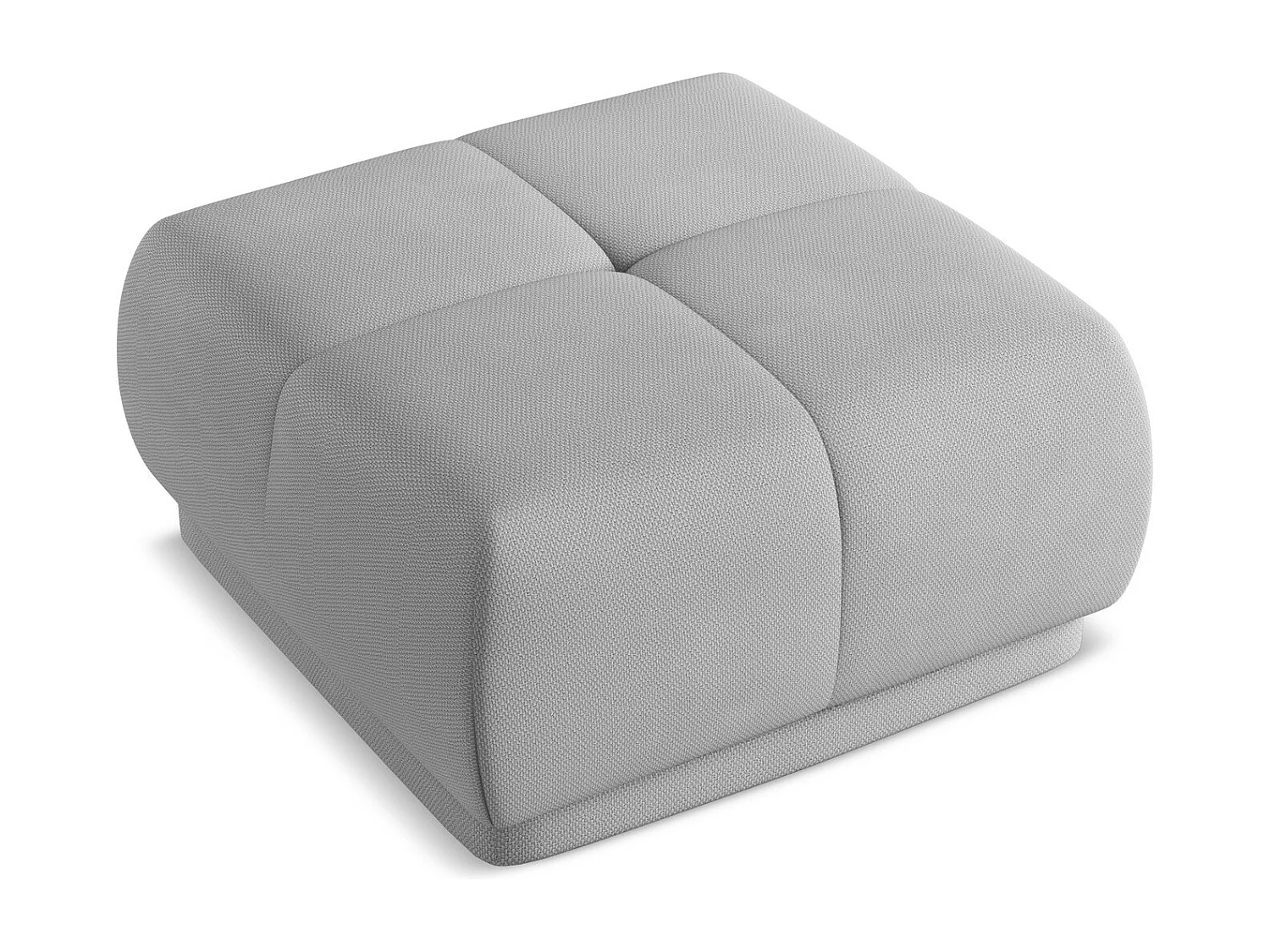 Pouf en tissu chenille - gris clair - HOKU