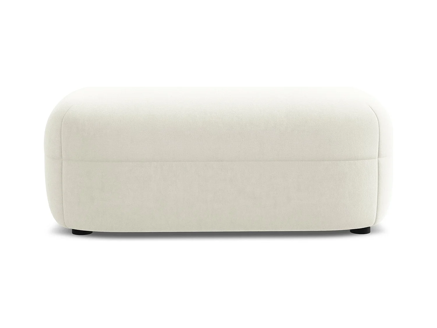 Puf de terciopelo beige claro - MOANA