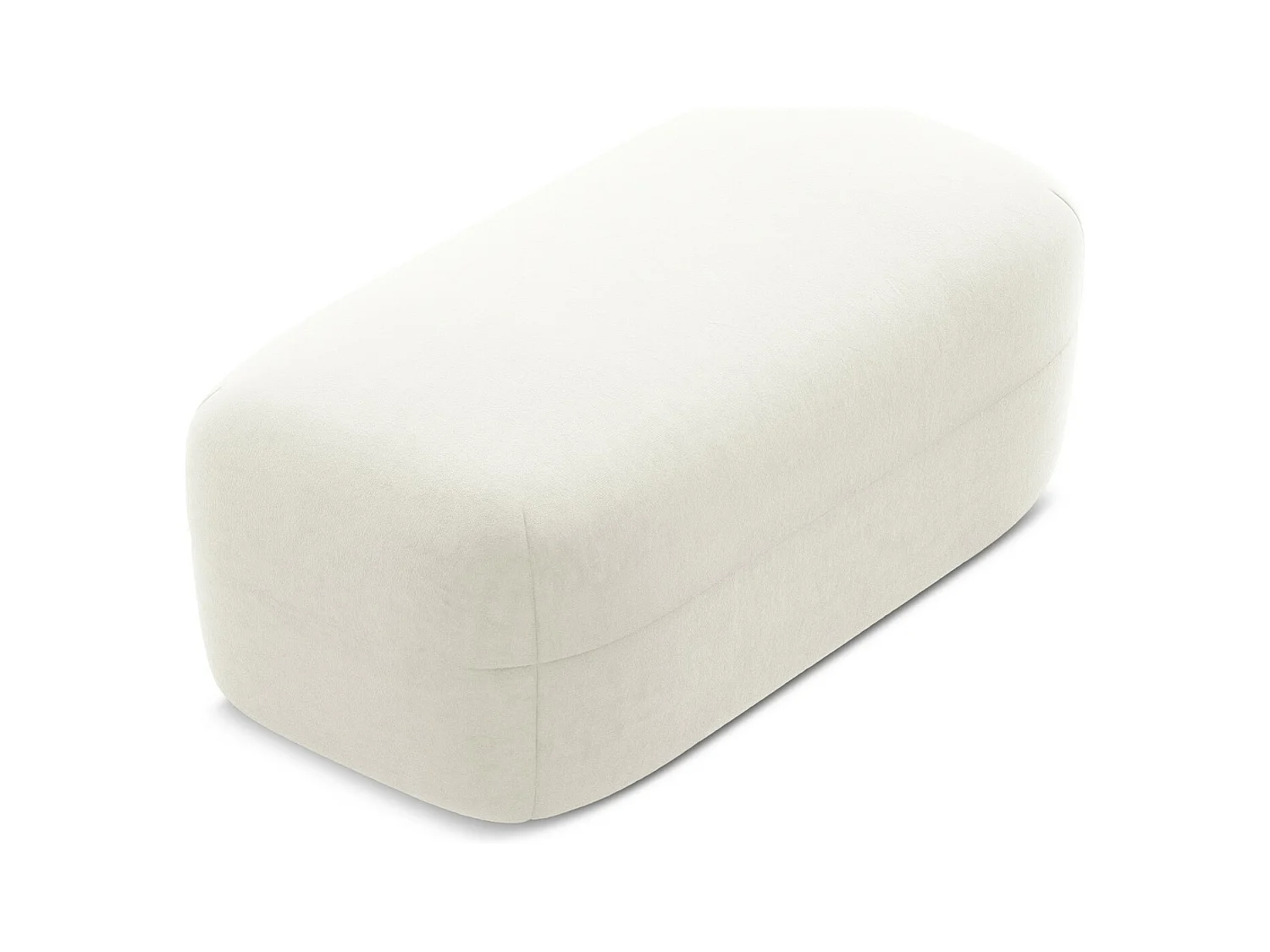 Puf de terciopelo beige claro - MOANA