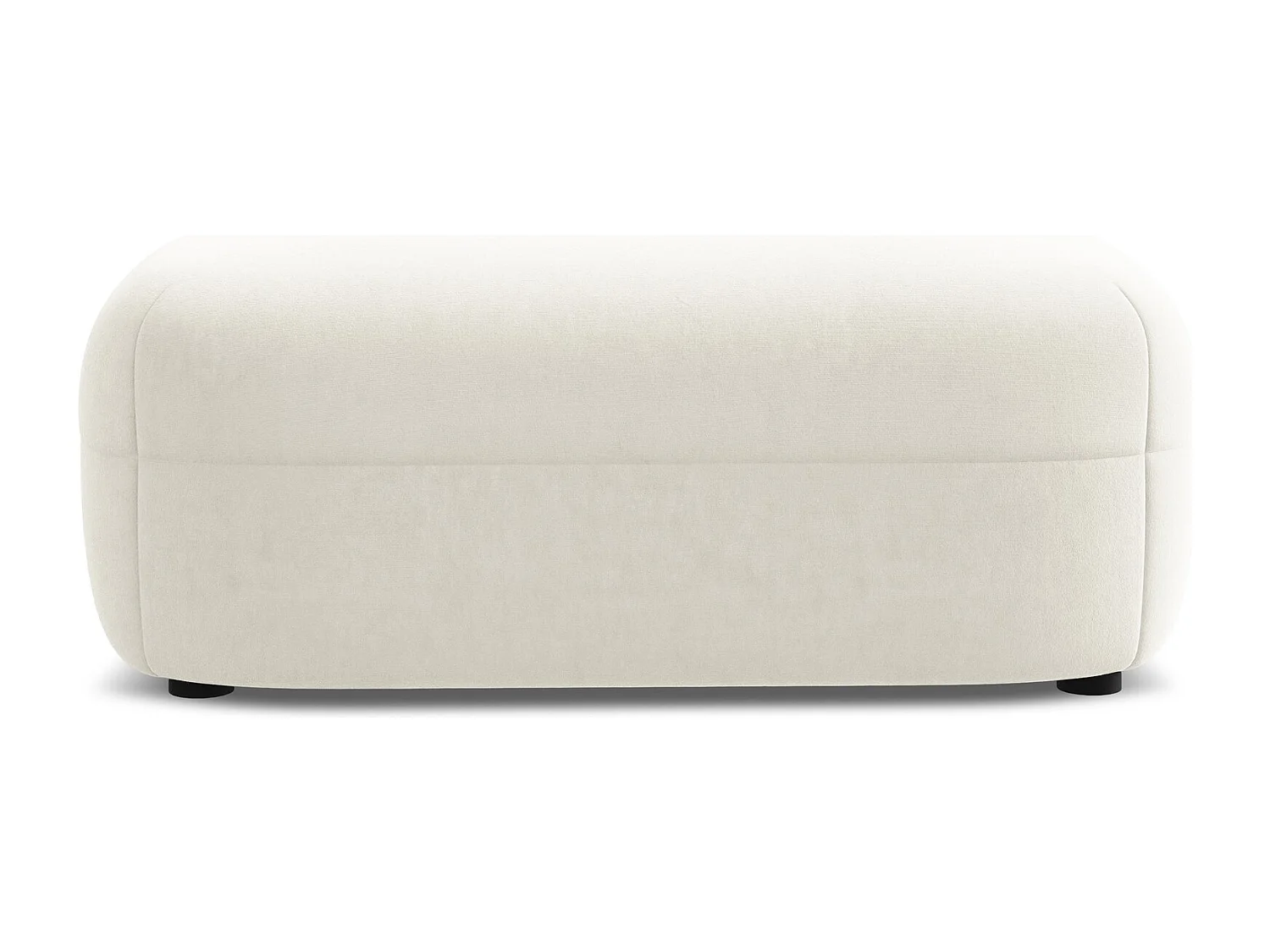 Pouf en velours - beige clair - MOANA