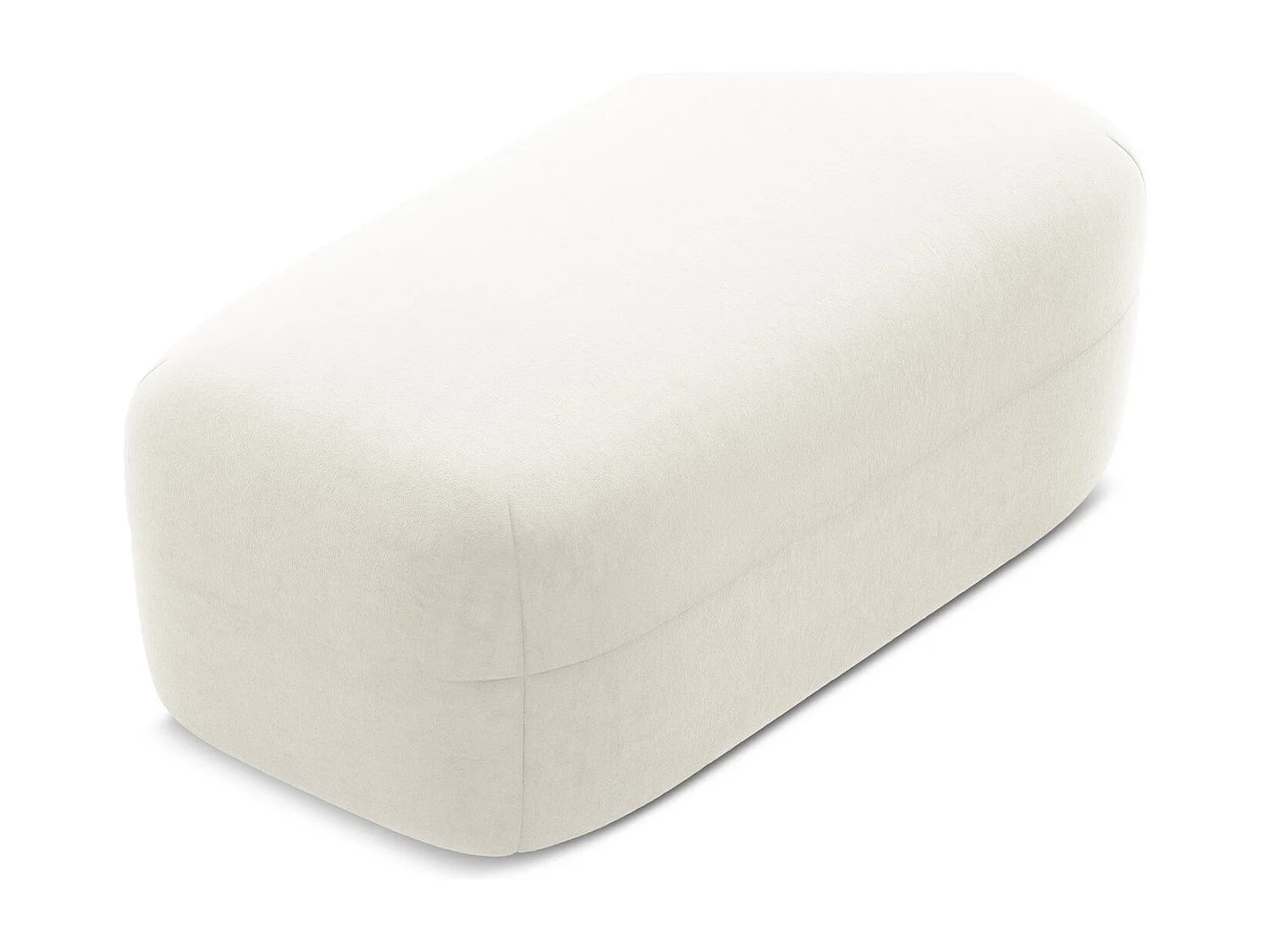 Pouf en velours - beige clair - MOANA