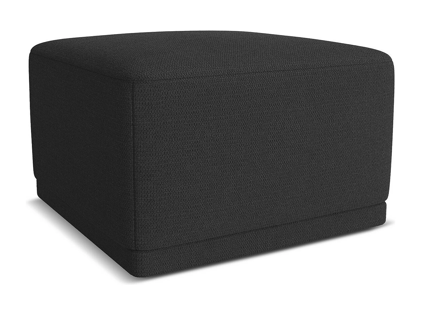 Pouf en tissu chenille - anthracite - KAILA