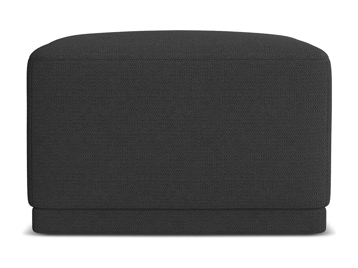 Pouf en tissu chenille - anthracite - KAILA