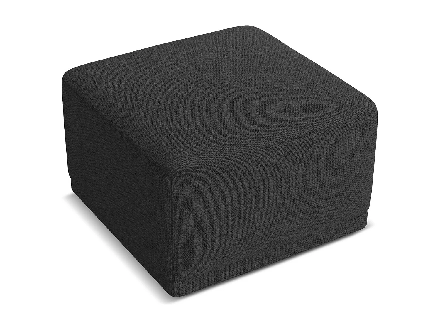 Pouf en tissu chenille - anthracite - KAILA