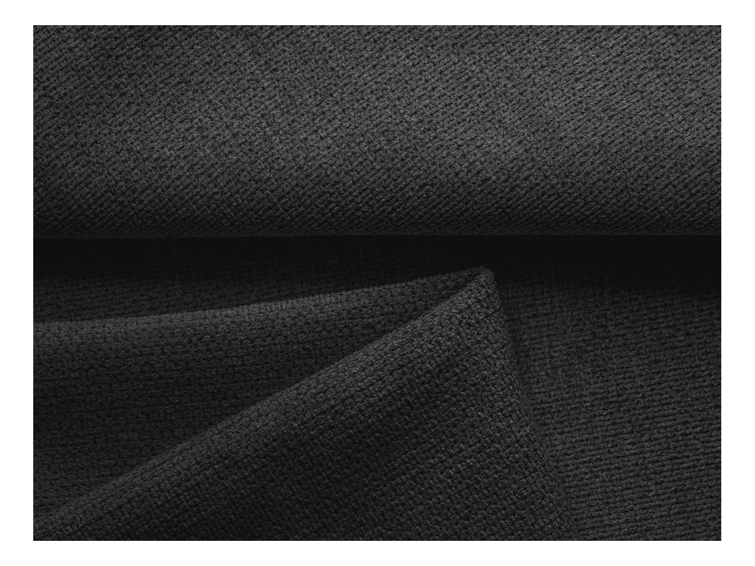 Pouf en tissu chenille - anthracite - KAILA