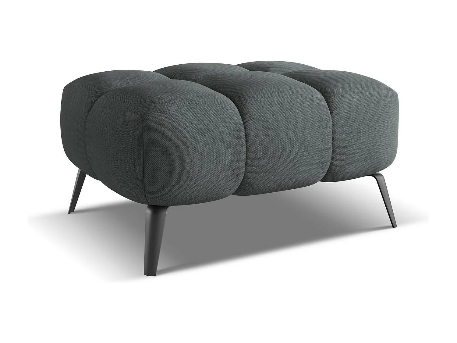 Pufa - z tkaniny szenilowej - grafitowy - NALU