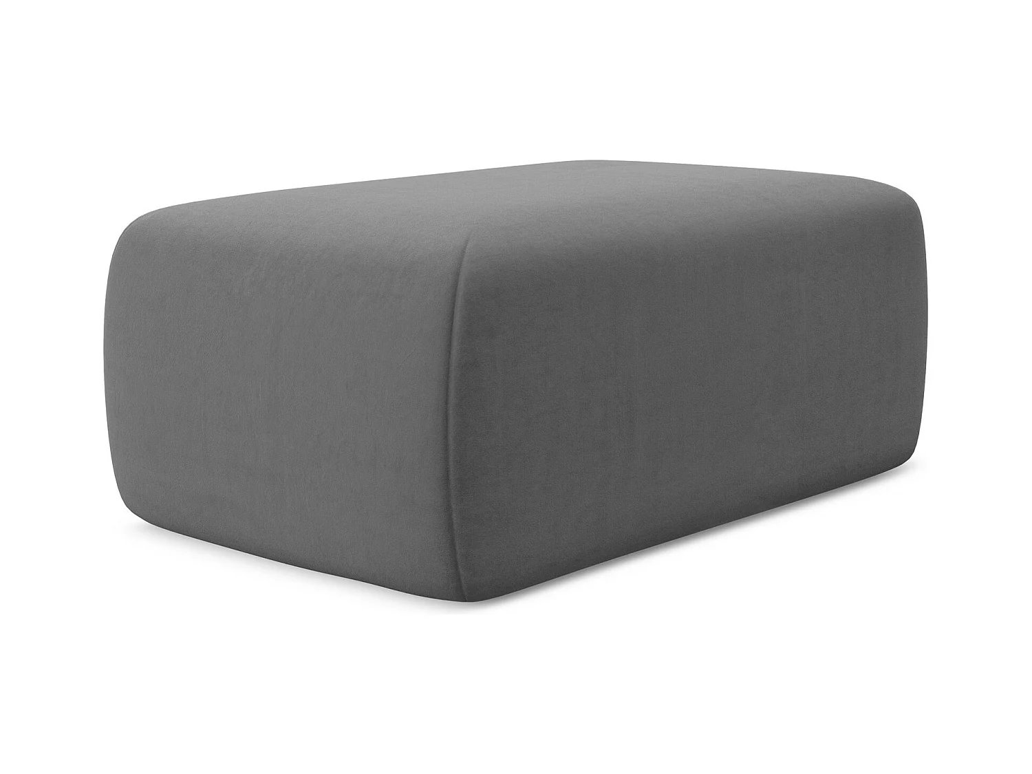 Pouf - Hocker - Samt - Grau - NANEA