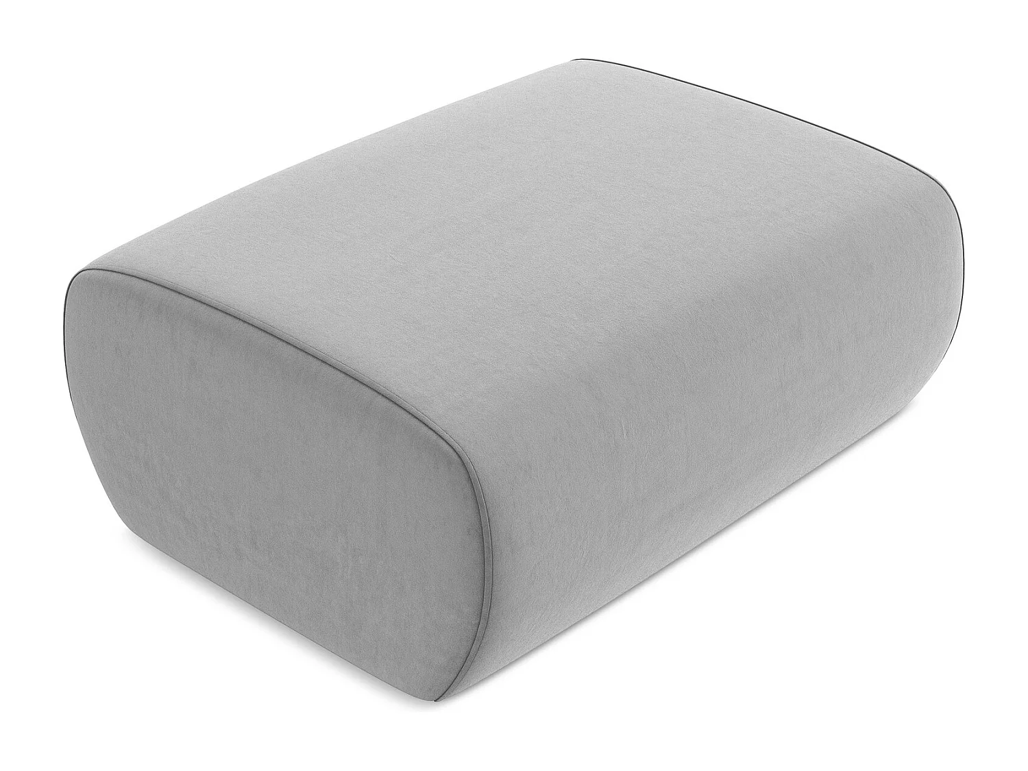 Pouf en velours - gris - NANEA