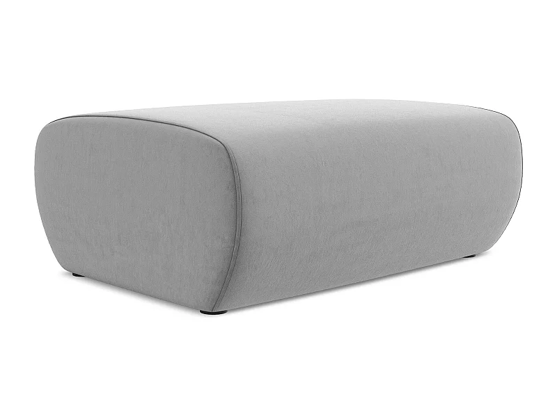 Pouf en velours - gris - NANEA