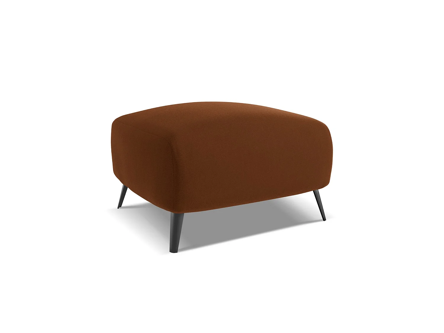 Pouf en velours - terre cuite - GENOVA