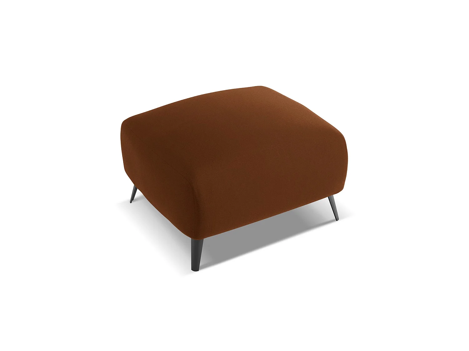 Pouf en velours - terre cuite - GENOVA
