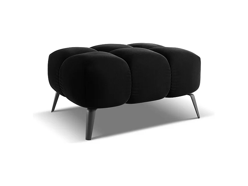 Pouf - Hocker - Samt - Schwarz - NALU